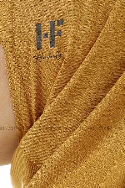 Hanfendy Plain Logo - Mustard One-Piece Hijab