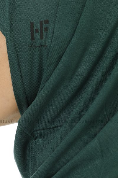 Hanfendy Plain Logo - Dark Green One-Piece Hijab