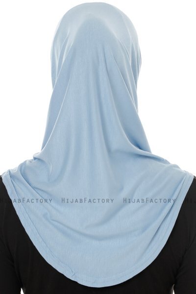 Hanfendy Plain Logo - Light Blue One-Piece Hijab