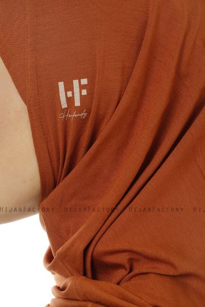 Hanfendy Plain Logo - Brick Red One-Piece Hijab