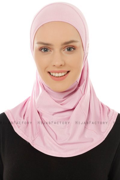 Hanfendy Plain Logo - Pink One-Piece Hijab