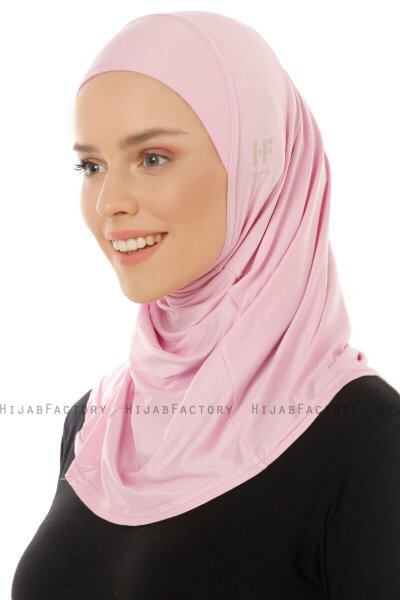 Hanfendy Plain Logo - Pink One-Piece Hijab