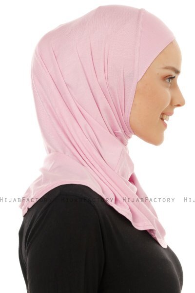 Hanfendy Plain Logo - Pink One-Piece Hijab