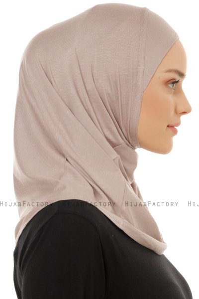 Hanfendy Plain Logo - Stone Grey One-Piece Hijab