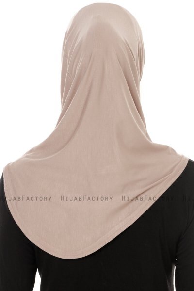 Hanfendy Plain Logo - Stone Grey One-Piece Hijab
