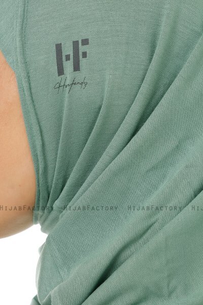 Hanfendy Plain Logo - Green One-Piece Hijab