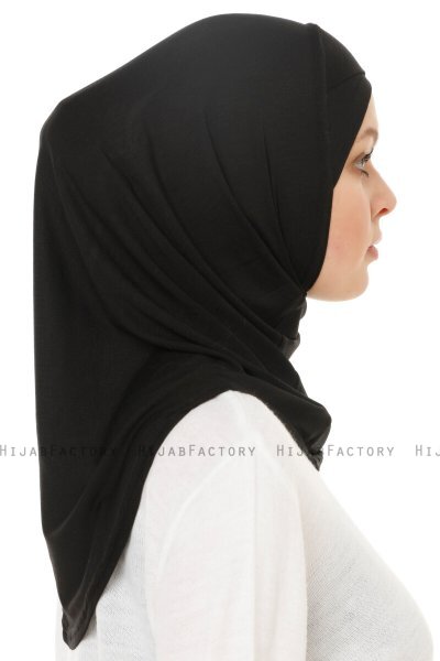 Hanfendy Cross Logo - Black One-Piece Hijab