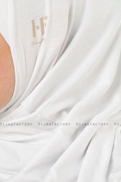 Hanfendy Cross Logo - White One-Piece Hijab