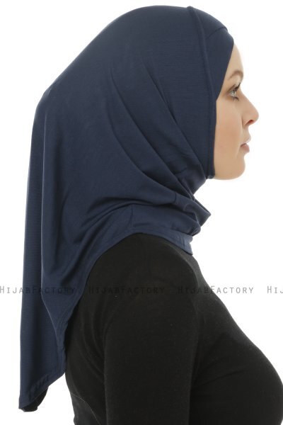Hanfendy Cross Logo - Navy Blue One-Piece Hijab
