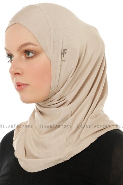 Hanfendy Cross Logo - Light Taupe One-Piece Hijab
