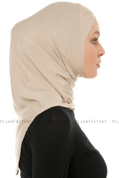 Hanfendy Cross Logo - Light Taupe One-Piece Hijab