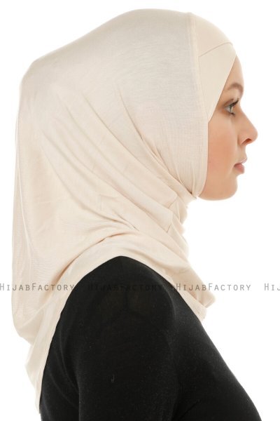 Hanfendy Cross Logo - Beige One-Piece Hijab