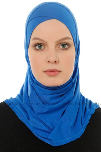 Hanfendy Cross Logo - Blue One-Piece Hijab