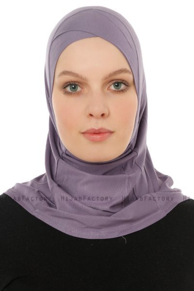 Hanfendy Cross Logo - Dark Purple One-Piece Hijab