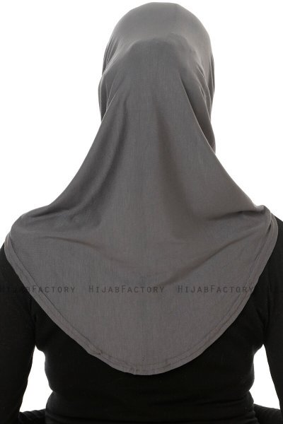 Hanfendy Cross Logo - Dark Grey One-Piece Hijab