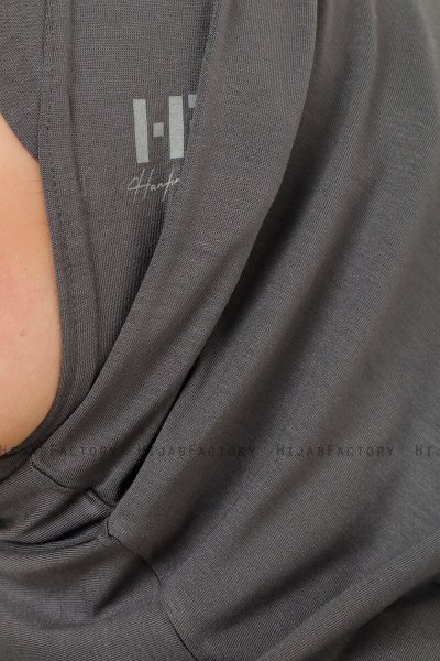 Hanfendy Cross Logo - Dark Grey One-Piece Hijab
