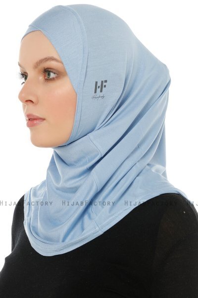 Hanfendy Cross Logo - Light Blue One-Piece Hijab