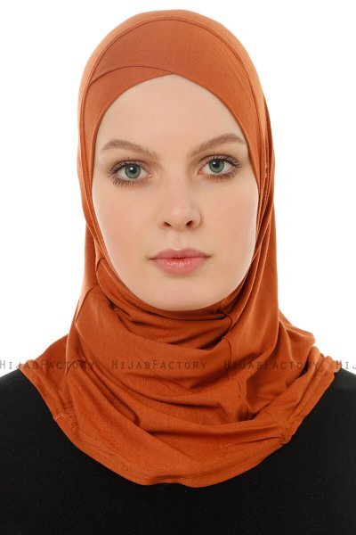 Hanfendy Cross Logo - Brick Red One-Piece Hijab