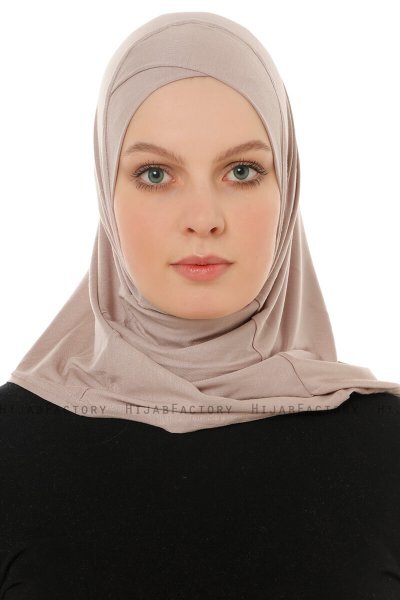Hanfendy Cross Logo - Stone Grey One-Piece Hijab