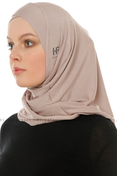 Hanfendy Cross Logo - Stone Grey One-Piece Hijab