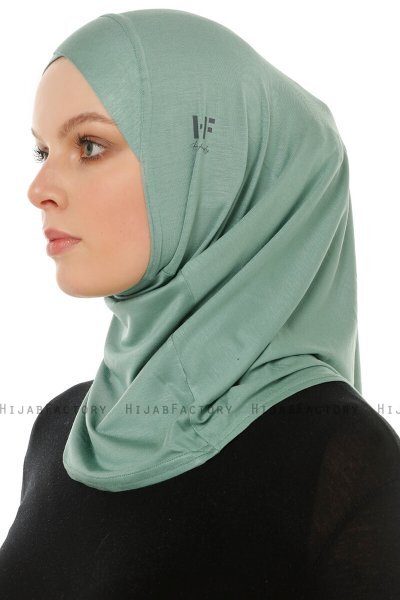 Hanfendy Cross Logo - Green One-Piece Hijab