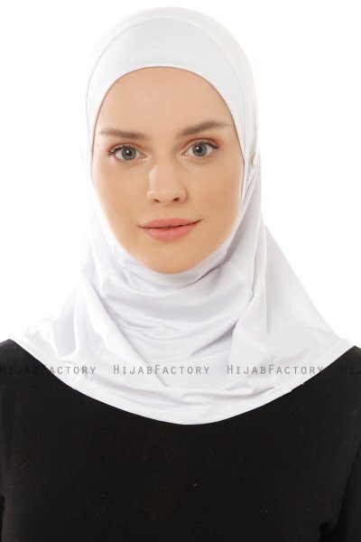 Micro Plain - White One-Piece Hijab