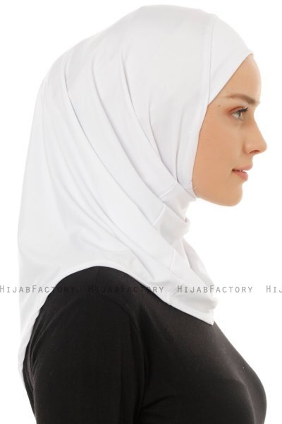 Micro Plain - White One-Piece Hijab