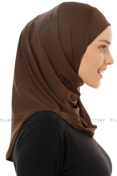 Micro Plain - Brown One-Piece Hijab