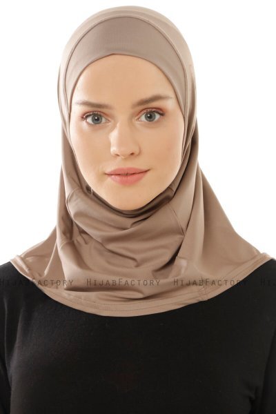Micro Plain - Dark Taupe One-Piece Hijab