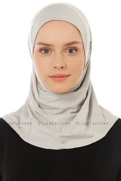 Micro Plain - Light Grey One-Piece Hijab