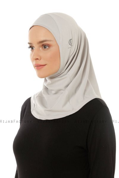 Micro Plain - Light Grey One-Piece Hijab