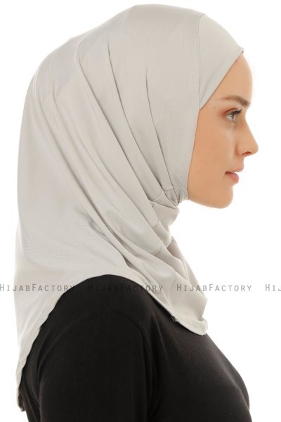 Micro Plain - Light Grey One-Piece Hijab