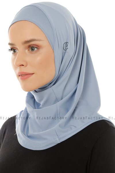 Micro Plain - Light Blue One-Piece Hijab