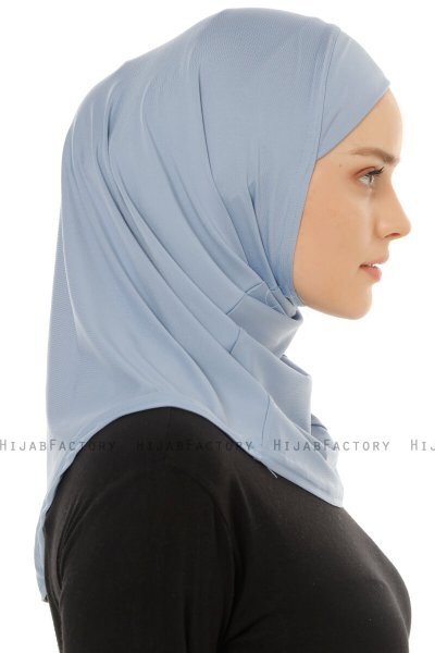 Micro Plain - Light Blue One-Piece Hijab
