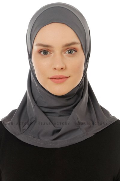 Micro Plain - Anthracite One-Piece Hijab