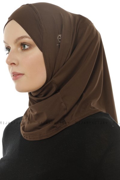 Micro Cross - Brown One-Piece Hijab