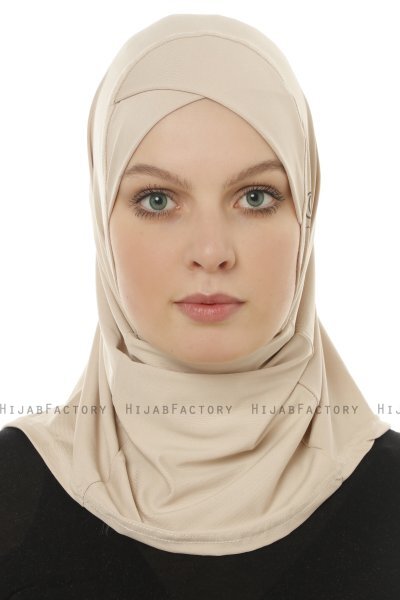 Micro Cross - Light Taupe One-Piece Hijab