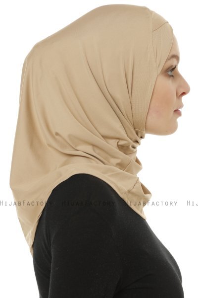 Micro Cross - Beige One-Piece Hijab - Ecardin