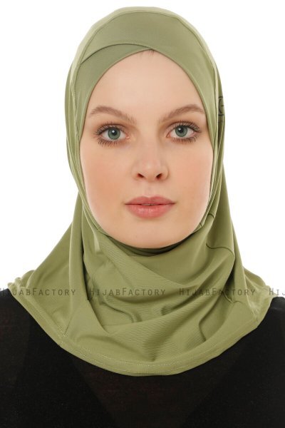 Micro Cross - Olive One-Piece Hijab