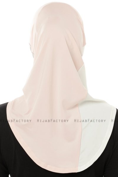 Esin - Dusty Pink & Light Grey & Creme One-Piece Hijab