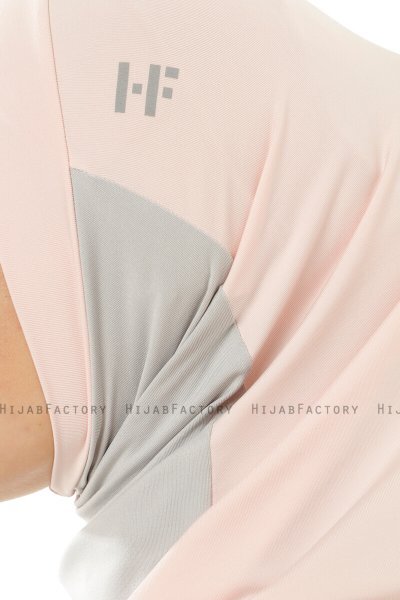 Esin - Dusty Pink & Light Grey & Creme One-Piece Hijab