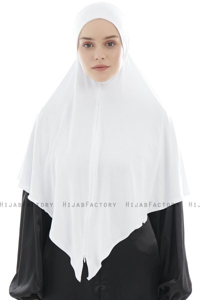 Ajda - White Zipper Hijab