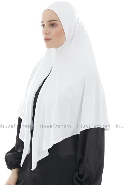 Ajda - White Zipper Hijab