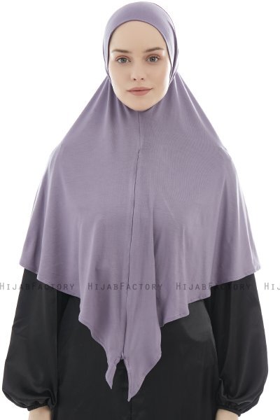 Ajda - Dark Purple Zipper Hijab