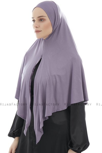 Ajda - Dark Purple Zipper Hijab