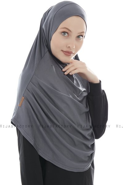 Roxelana - Dark Grey Long Al Amira Hijab
