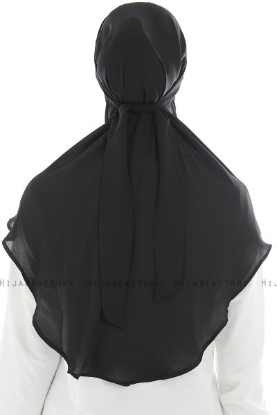 Ebrar - Black Crepe Chiffon Al Amira Hijab