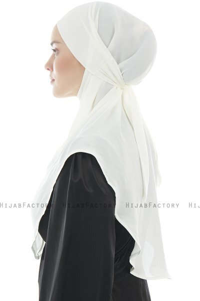 Ebrar - Creme Crepe Chiffon Al Amira Hijab