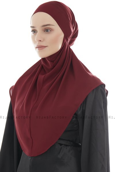 Ebrar - Bordeaux Crepe Chiffon Al Amira Hijab