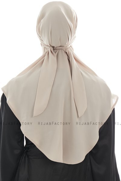 Ebrar - Light Taupe Crepe Chiffon Al Amira Hijab